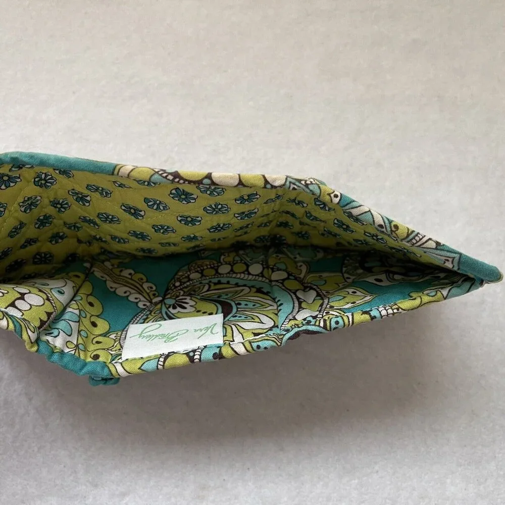 Vera Bradley Mini Trifold Wallet Peacock Turquoise Paisley Retired Pattern